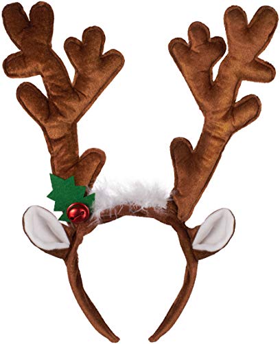 Balinco Reindeer/Moose Antlers or Hairband - the perfect accessory for adults at Christmas or Carnival (Brown) - Image 2