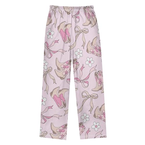 Cowgirl Boots Boys Pants Boys Athletic Pants Long Pant for Boywith Pockets Wide-Leg Size 6-14Y2