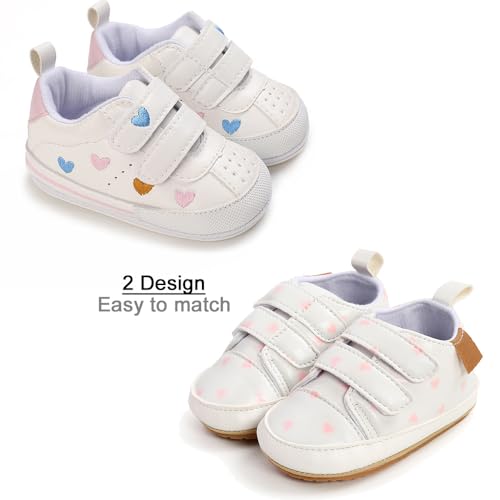 Image of Clowora Baby Boys Girls Shoes Non-Slip Rubber Sole Sneakers Infant First Walking Toddler Crib Shoes Newborn Loafers Flats.
