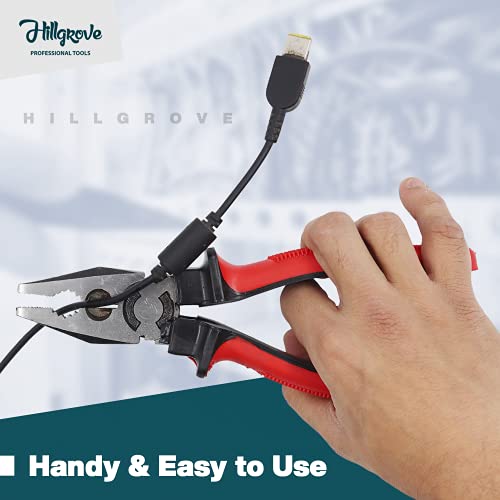 Image of Hillgrove HGCM145M1 Combo of 4Pcs- Plier, Adjustable Wrench, 5in1 Screwdriver Set, Claw Hammer Hand Tools Kit