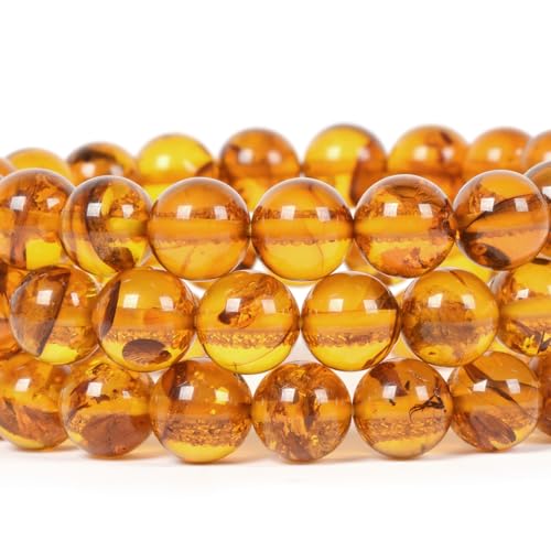 Justinstones Natural Amber Honey Wax Energy Beads Bracelet Crystal Healing Irregular Freeform Baltic Amber Stretchable Bracelet for Adults (Women/Men)2
