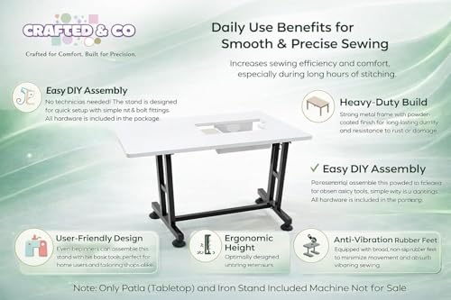 Image of Extension Table Stand || For Home & Domestic Tailoring & Stitching Use Sewing Machines || With Customized Logo, Brand /Shop Name, Merchant Name || Compatible with Usha Janome (Model: Allure)