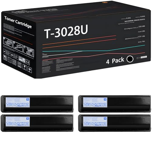 Image of Compatible with Toshiba T-3028U Toner Cartridge Work for Toshiba E Studio 2528A 3528A 4528A Printers, with Chip, High Yield 8000 Pages, High-Definition Printing (4 Pack Black)