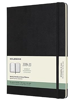 Office Product Moleskine 2019-20 Weekly Planner, 18m, Extra Large, Black, Hard Cover (7.5 X 9.75) Book