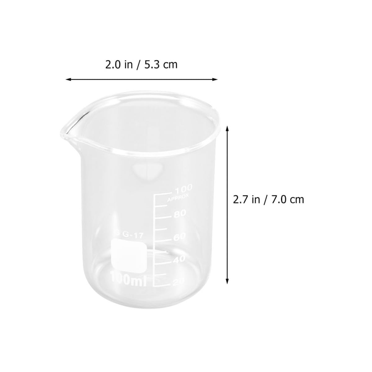 Tasses à Mesurer en Verre de 100ml, Lot de 10, Graduées | Échelle Claire, Légères et Portables, Nettoyage Facile, Format Compact pour Usage Laboratoire