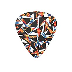 Lot de 12 médiators de guitare abstraits polygone géométriques orange pour guitare électrique basse acoustique Cadeau avec boîte - Les Beatles, Paul McCartney, John Lennon, RIngo Starr, George Harrison