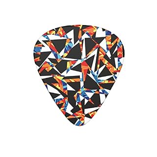 Lot de 12 médiators de guitare abstraits polygone géométriques orange pour guitare électrique basse acoustique Cadeau avec boîte - Les Beatles, Paul McCartney, John Lennon, RIngo Starr, George Harrison
