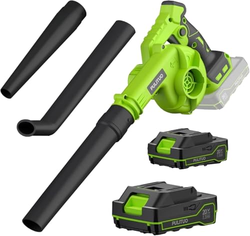 Leaf Blower Cordless with 2 Batteries and Charger, 20V Electric Cordless Blower 120MPH Small Leaf Blower, Lightweight Battery Blower Yard Tools Grass Blowers for Lawn Care Patio Backyard Leaves Dust