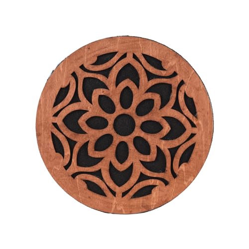 Handcrafted Birch Wood Stream Drum Portable Folk Percussion Instrument for Meditation Yoga Sound Healing Natural Ocean Wave Sound Therapy Tambourine 8in