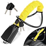 Steering Wheel Lock, Car Steering Wheel Locks, Heavy Duty Universal Steering Wheel to Seat Belt Lock, Double Car Anti Theft Device, Fits Most Vehicles, 3 Keys, Yellow - Image 1