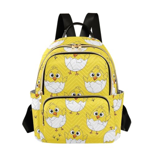 Sac à dos tendance avec poignée en cuir jaune et noir au design matelassé unique