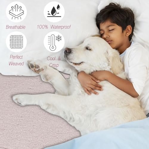 Image of Stylista 100% Waterproof Premium Cotton Feel Mattress Protector King Size 78x72 Inches | Breathable and Hypoallergenic Ultra Soft Fitted Bed Protector Cover (78 inchx72 inch King, Grey)| One Year Warranty