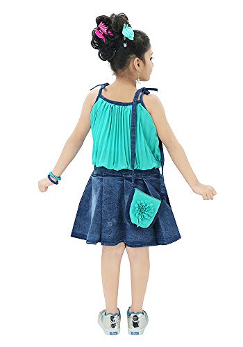 Image of Chandrika Girls Casual Skirt and Top Set with Bag for Kids