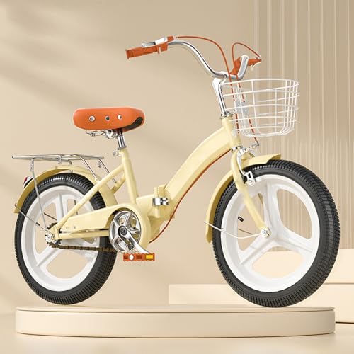 Bicicleta Plegable de 22 Pulgadas, Bicicleta Plegable de Una Rueda con Neumático Negro para Estudiantes, Bicicleta para Niños y Niñas de 3 a 8 Años B,22 Inches