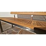 Gartenbank Teak & Edelstahl 3-Sitzer