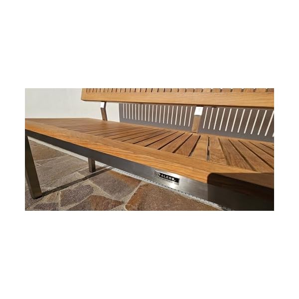 Gartenbank Teak & Edelstahl 3-Sitzer