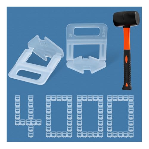 Tile Leveling System 3/16 Spacers Tile Leveler Clips DIY Tile Leveler Spacers (4000pcs 3/16 inch)
