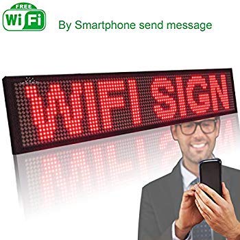 Image of Moving /Scrolling Messenger Advertising Display Board with WiFi Operated Ultra Bright Indoor /Outdoor (RED, 40'X8 inch)