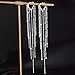 Sterling Silver Women's Tassel Earrings Gold 925 Silver Chandelier Threading Long Gold Dangle Earrings