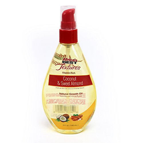 Africa's Best Textures Coconut and Sweet Almond Growth Oil, Vitamin-Rich Protective Hair Therapy