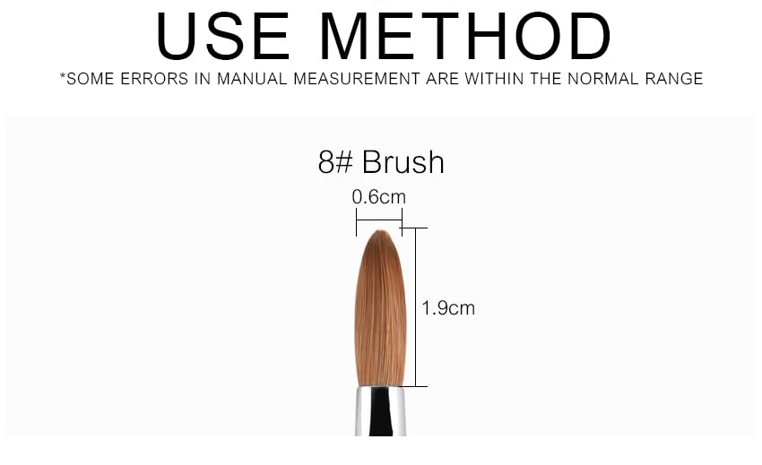 Miniatura 7 de Pincel profesional Kolinsky de pelo de marta para arte de uñas acrílicas, de madera roja, Rojo