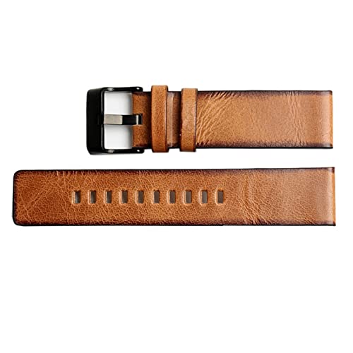 Bracelet de montre cuir 28mm marron rétro compatible avec Diesel DZ4323 DZ4318 DZ7413 sangle - 6
