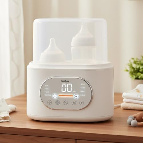 Image of Baybee 10-in-1 Baby Bottle Warmer for Milk with 360 Steam & 24H Keep Warm| Fast Milk Warmer & Sterilizer for Baby Products with Timer & Auto Shut-off | Bottle Sterilizer with Breast Milk Thawing & Heat Food (White)