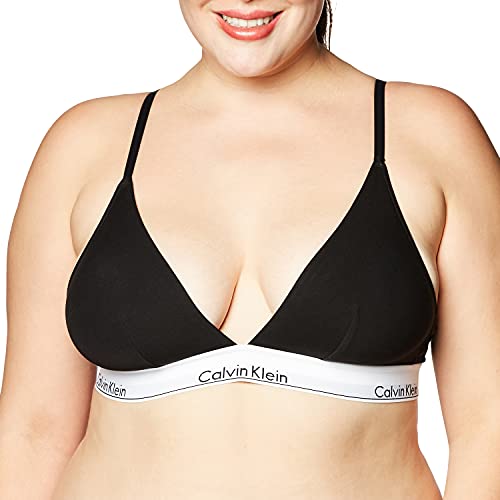 Calvin Klein Women's Modern Cotton Triangle Bra, Black, XL - Image 3