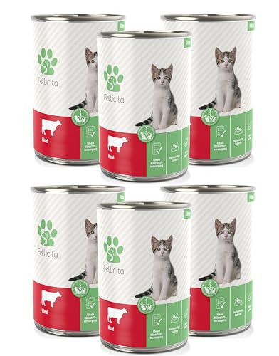 Produktbild von Fellicita Premium Nassfutter Kitten Rind pur - 6 x 400 g