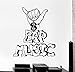 Pegatinas de pared de música Rap Hip Hop Singer Music Gesture Girl Room Door Decoración Vinilo Decal-M_49x42cm