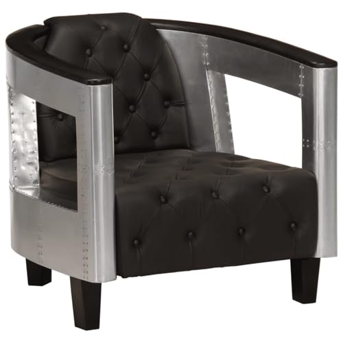 Somanki Sillón, Butaca, Sillon Orejero, Sillon Lactancia, Sillones para Personas Mayores, Butacas De Cine, de Aviador de Cuero auténtico Negro