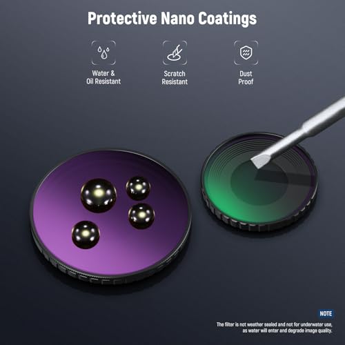 Image of NEEWER ND Filter Kit Compatible with DJI Osmo Action 5 Pro /4, Variable ND8-32 (3-5 Stops) + CPL + Black Diffusion 1 /4 Screw On Filter Multicoated HD Optical Glass Action Camera Accessories, FL-52