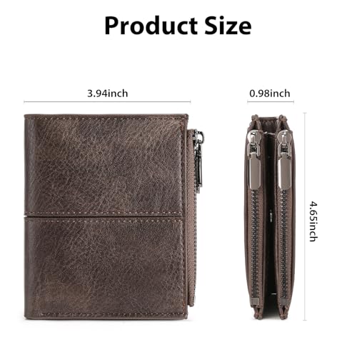 Image of Zipper Wallet for Men Bifold Wallets with 1 ID Window 7Card Slot Coin Pocket- Big Capacity Credit Card Travel Wallet