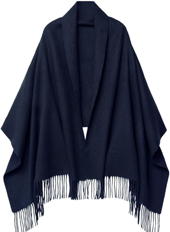 PFLife Bufanda de Cachemira Femenina 80'' x 27'' Bufanda de Regalo Femenina Pashmina Chal Suave y Cálida en Invierno Envuelta (A-Azul Marino)