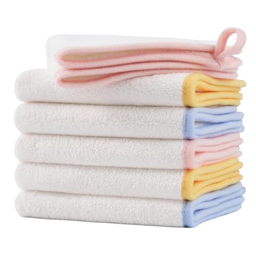 Polyte   Toalla de Microfibra hipoalergénica para bebés   Antipelusa   Premium   Blanco   30,5 x 30,5 cm   Pack de 6