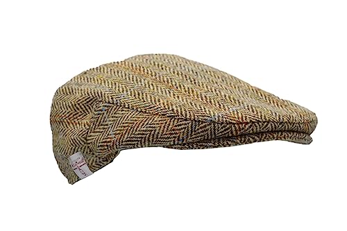 WALKER AND HAWKES Oakmoor - Schiebermütze aus Harris-Tweed - Country-Stil - Sandweiß - L