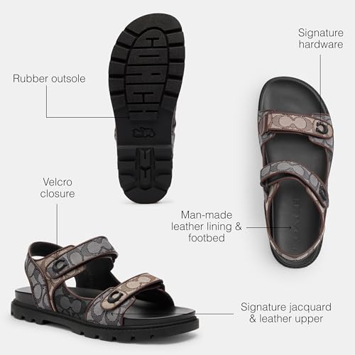 Coach Men's Platform Sandal in Signature Jacquard, Multi, 73