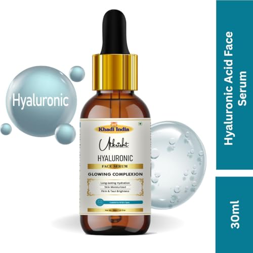 Image of khadi Hyaluronic Acid Face Serum for Glowing Complexion, Long-lasting Hydration & Moisturizing, Suitable for All Skin Types, 30ml