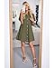 GRAPENT Denim Dress for Women Babydoll Tiered Short Sleeve Button Down Jean Shirt Dresses Army Green Teacher Denim Outfits Country Concert Baby Doll Dresses Petite X-Small Size 0 Size 2