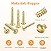uxcell Wood Screws M4 x 16mm Slotted Round Head Copper Self-Tapping Screw for DIY Woodworking Home Industry 100 Pcs