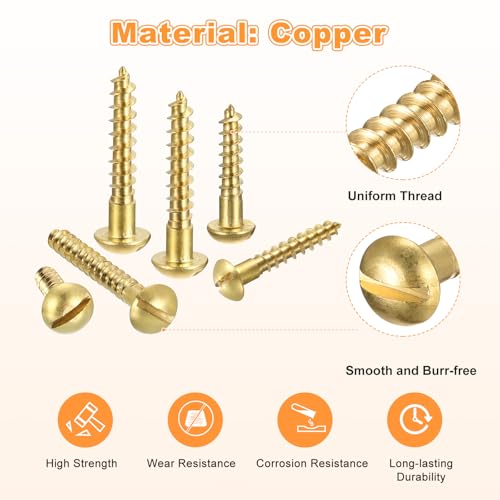Vis à bois M1,6 x 9 mm en cuivre pur de haute précision uxcell pour micro-assemblage - 4