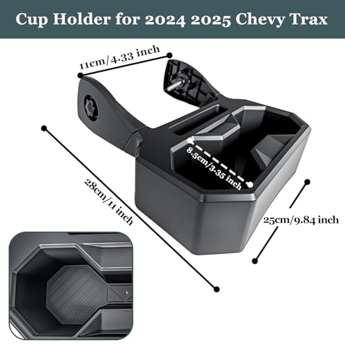 Image of Backseat Floor Cup Holder Console Mounted Drink Holder Rear Storage Organizer Interior Accessories Compatible with Chevrolet /Chevy Trax 2024 2025 2026