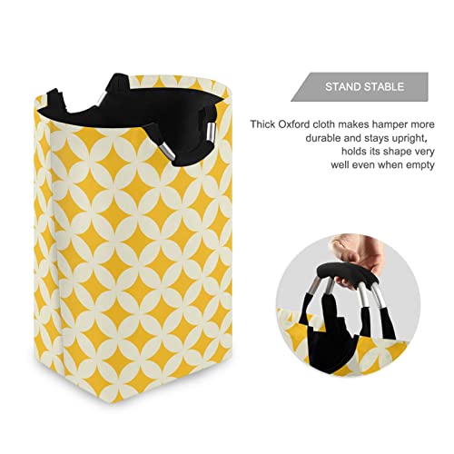 Kigai Yellow Geometry Laundry Basket Large Collapsible Waterproof Laundry Hamper With Handles Portable Storage Basket Dirty Clothes Toys Organizer For College Dorms, Nursery, Bathroom #TOP2
