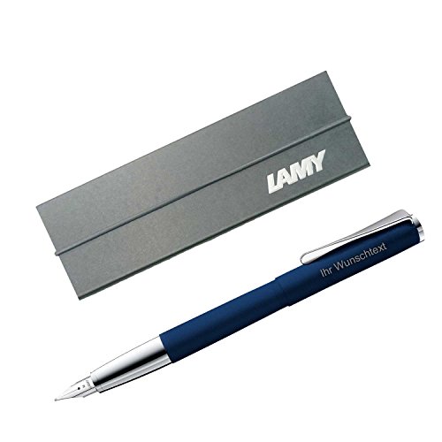 Lamy Füllhalter studio imperialblue Modell 067, Feder M, inkl. Laser-Gravur, Farbe mattdunkelblau