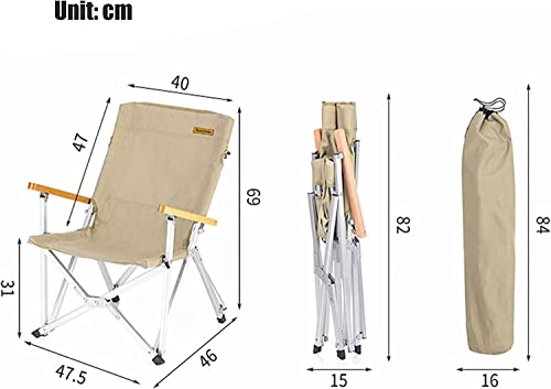 Chaise pliante de camping à dossier ajusté et grand compartiment pour sac à dos