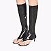 MACVISE Womens Open Toe Thong Knee High Boots with Zipper Stretch Fabric and Kitten Low Heel Tall Sandal Boots black-41