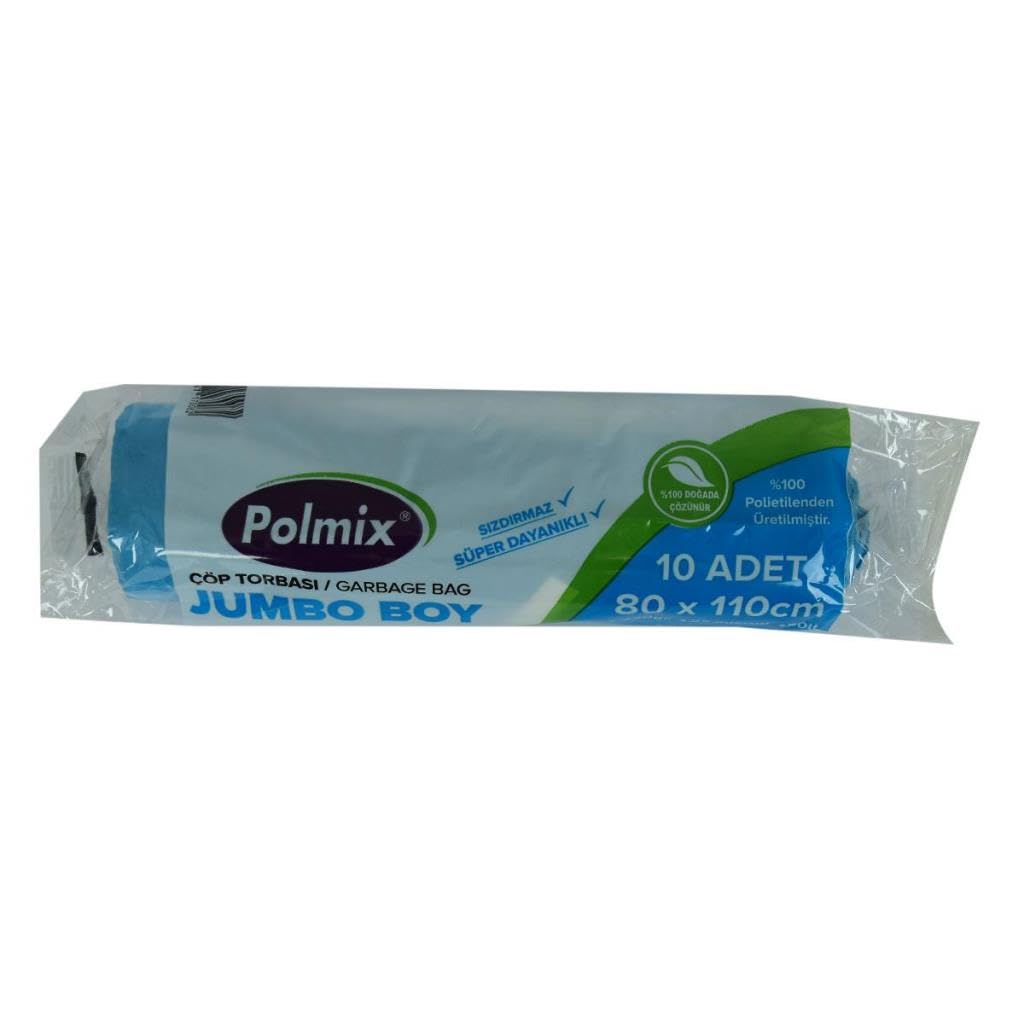 Çöp Torbası Jumbo Boy 80x110Cm 220Gr 27Mikron 90Lt Mavi Rulo 10 Adet