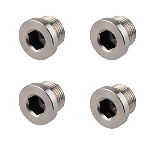 HYAT O2 Oxygen Sensor Plug, Standard M18 x 1.5 Universal Size Fit with Inner Hex Head,Suitable for Automotive, Motorcycle, and Marine Replacement O2 sensors, drains, exchangers, headers-4 PCS