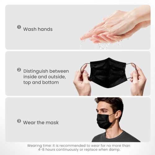 Disposable Face Masks 100 Pack, 3-Ply Breathable Masks With Soft Comfortable Earloops, Adjustable Nose Clip For Office, Travel, School & Public Use, B_desvips.com