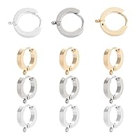 Orecchini A Cerchio A Forma Di C Con Gioielli In Acciaio Inossidabile Placcato O - Foto 3